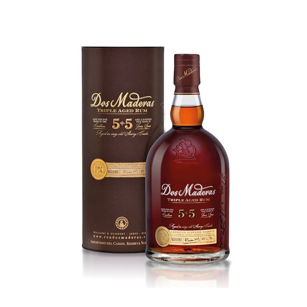 RON DOS MADERAS P.X. 5+5 AÑOS - 3 bottiglie da 0,70l. - WILLIAMS & HUMBERT - m