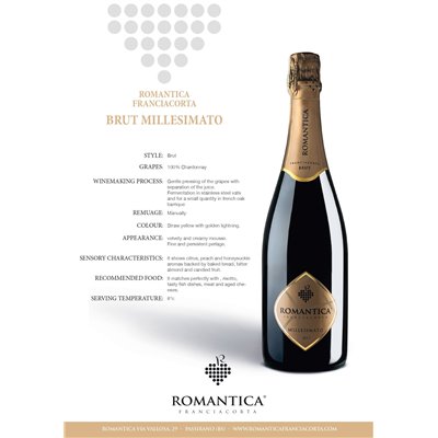 Franciacorta Millesimato 2013- Cantina Romantica Franciacorta Millesimato 2013- Cantina Romantica