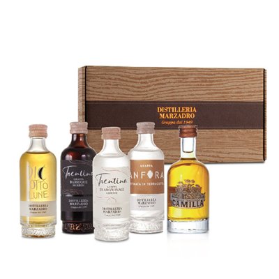 Confezione regalo"Set degustazione Mignon Marzadro" 5bt x 5 cl