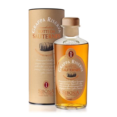 Grappa Riserva invecchiata in botti da Sauternes  - Distilleria Sibona 0,5 l.