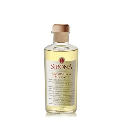 Distilleria Sibona - Confezione regalo Poker (2x 50cl) Grappa di Moscato e Grappa di Nebbiolo con 2 bicchieri degustazione