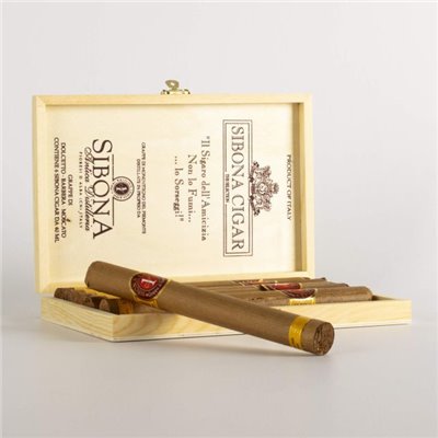 Distilleria Sibona - Confezione Regalo  Sigari con Grappa Monovitigno Dolcetto, Barbera, Moscato  cassetta in legno da 6 pz.