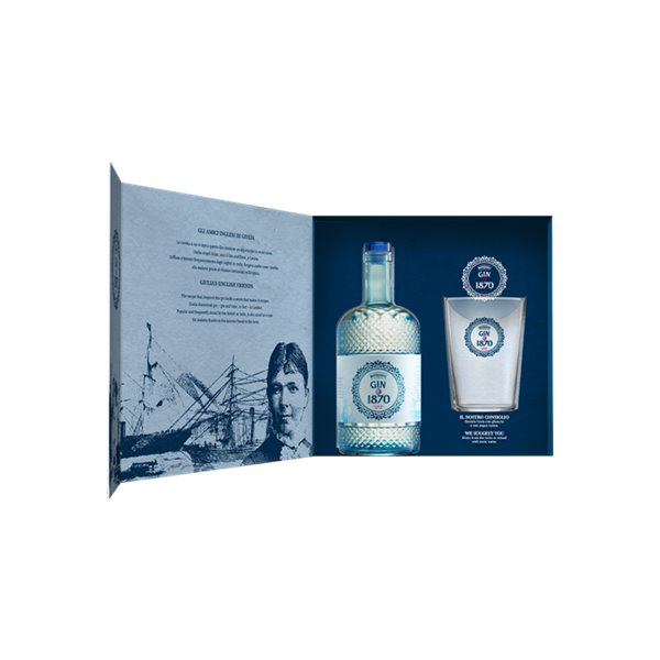 Bertagnolli - Gin1870 Raspberry Dry Gin Confezione Speciale con 1Bicchiere (40% Vol. - 0.70 Lt)