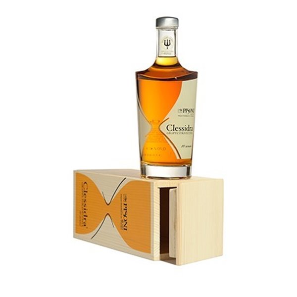 Distilleria Pisoni - Grappa Clessidra invecchiata 10 anni (confezione in legno) 70cl 50°