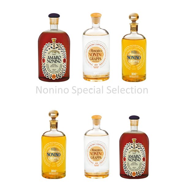 Grappa Selection (2 Prosecco+2 Moscato+2 Amaro)  Nonino Distillatori