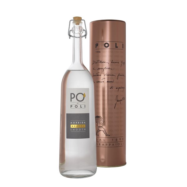 2 x 0,70 L. Grappa Pò di Poli Morbida 40° Distilleria Jacopo Poli con tubo di rame