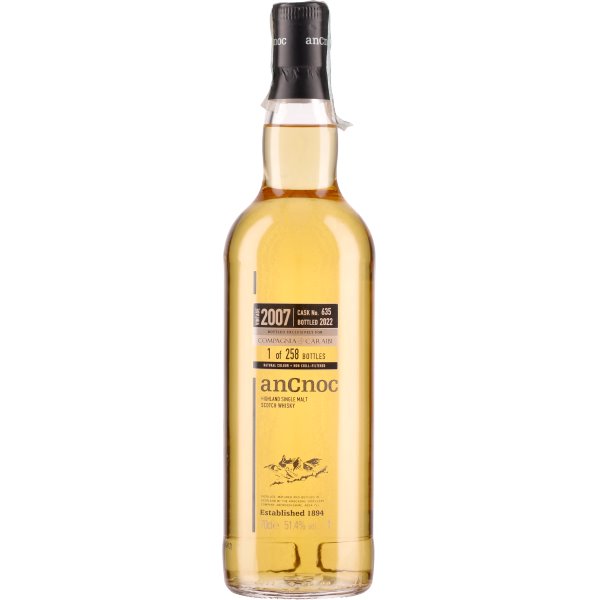 Whiskey Ancnoc Vintage 2007 635 Bourbon Seleted BY CDC (70cl 51.4%) - crb