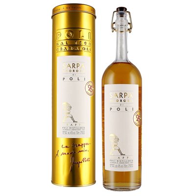 Grappa Sarpa Barrique Oro di Poli 40° Distilleria Jacopo Poli con tubo di rame Grappa Sarpa Barrique Oro di Poli 40° Distilleria Jacopo Poli con tubo di rame