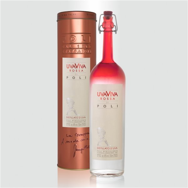 Distillato Uva Viva Rossa 40° Distilleria Jacopo Poli con tubo di rame
