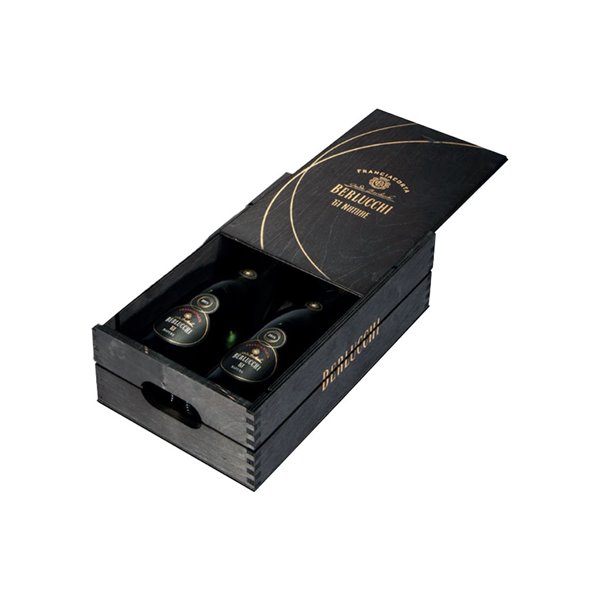 BERLUCCHI Cassetta Legno NATURE Annata 2015 + Annata 2016 cl.75