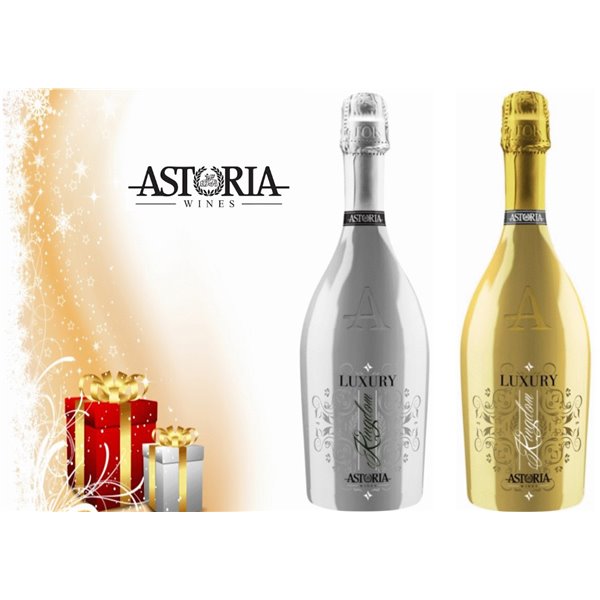 Confezione Regalo: 1 Bottiglia SPUMANTE DRY LUXURY DRY GOLD"KINGDOM" - 1 Bottiglia VINO SPUMANTE DRY LUXURY DRY “KINGDOM”